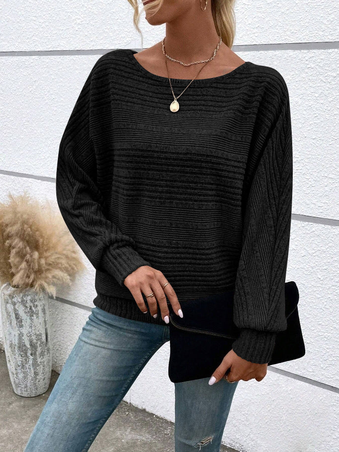 Damen Komfortabler Strickpullover Drune
