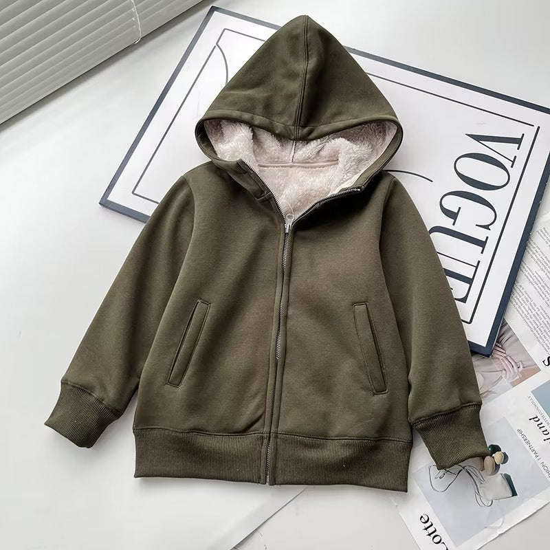 Damen kuschelige und warme Hoodie-Jacke mit Fleecefutter Drune