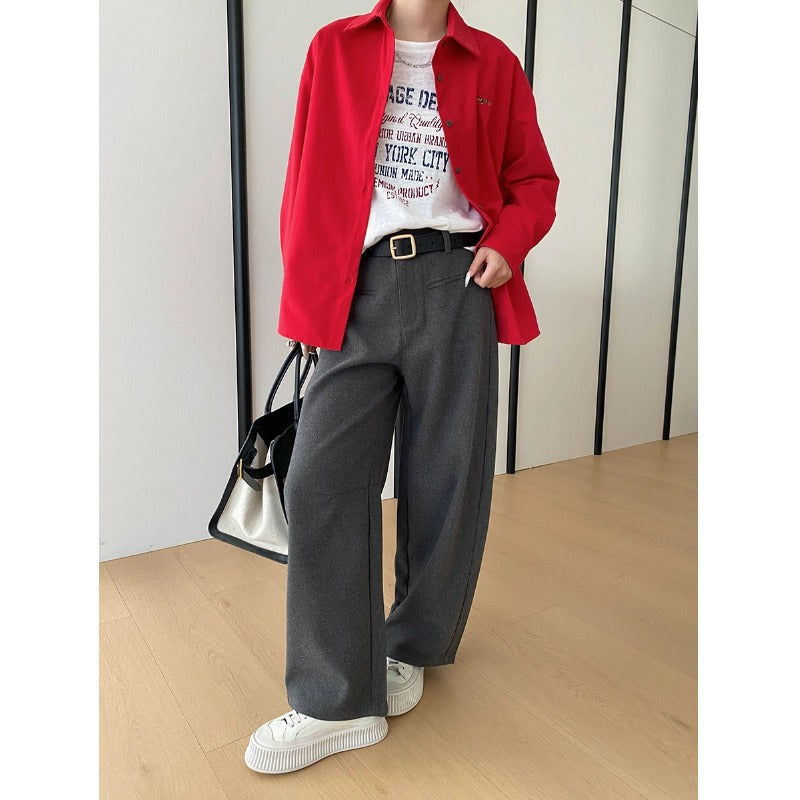 Damen lässige Überhemdjacke mit praktischen Taschen Drune