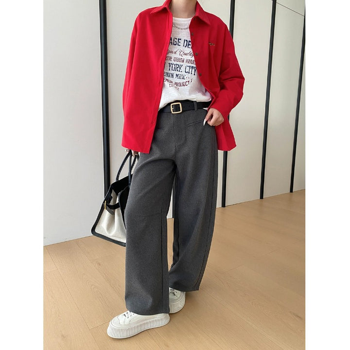 Damen lässige Überhemdjacke mit praktischen Taschen Drune