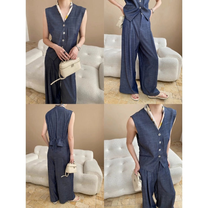 Damen elegante weite Hose mit komfortablem Schnitt Drune
