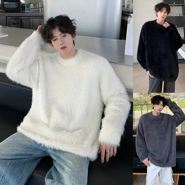 Damen Gemütlicher Oversized-Pullover mit flauschiger Textur Drune