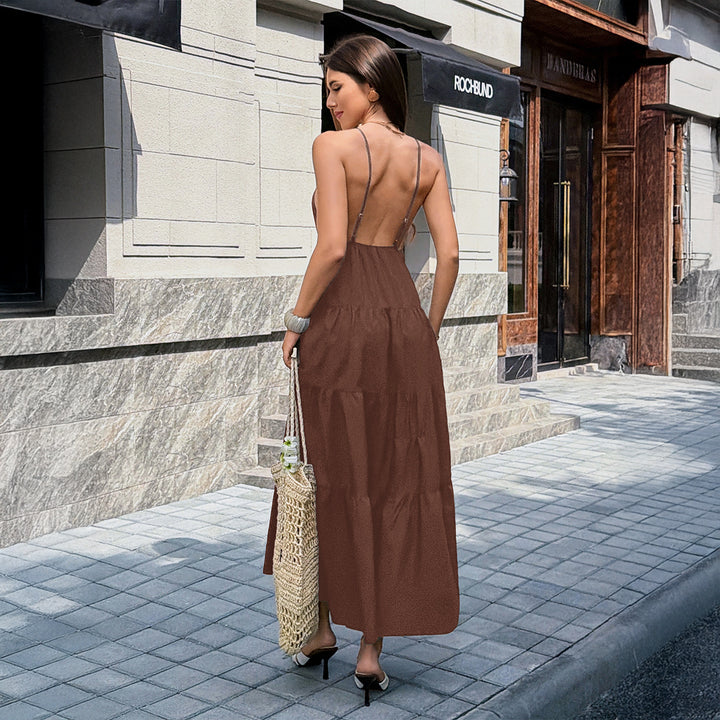 Damen Maxikleid mit zartem Verzierungsdetail Drune