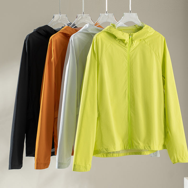Damen Leichte Kapuzen‑Windjacke aus Ripstop‑Mikrofaser mit durchgehendem Reißverschluss Drune