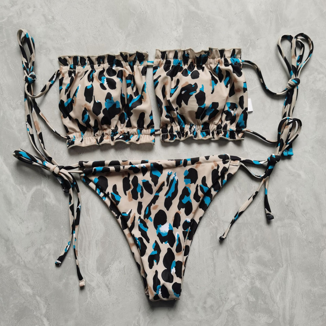 Damen Bandeau-Bikini mit voluminösen Rüschendetails Drune