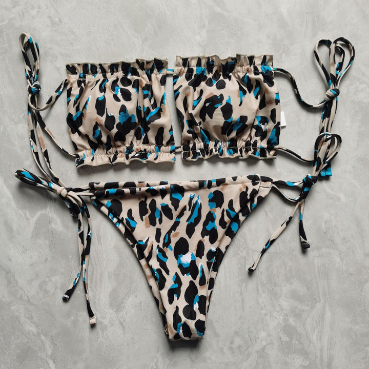 Damen Bandeau-Bikini mit voluminösen Rüschendetails Drune