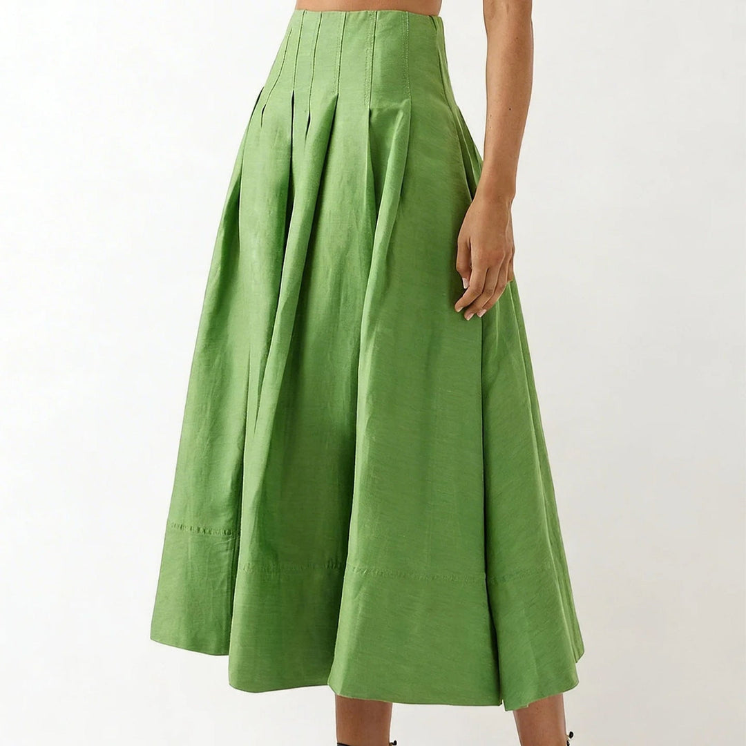 Damen Eleganter Midirock mit fließendem Schnitt und seitlichen Taschen Drune