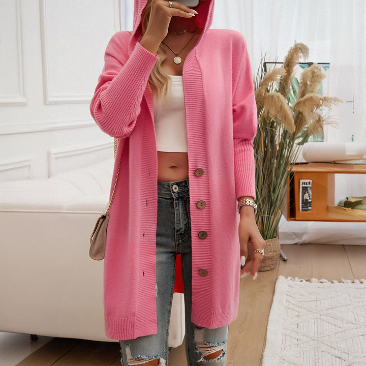 Damen Hoodie-Kardigan mit Knopfdetail und lässigem Schnitt Drune