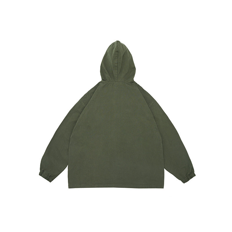Unisex Oversize-Kapuzenpullover mit Knopfleiste, Kängurutasche und elastischen Bündchen Drune