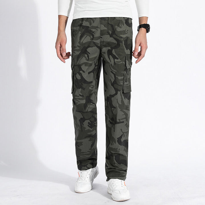 Herren Camouflage Cargohose im Army‑Stil mit geradem Schnitt, Mehrfach‑Taschen & robusten Nähten Drune