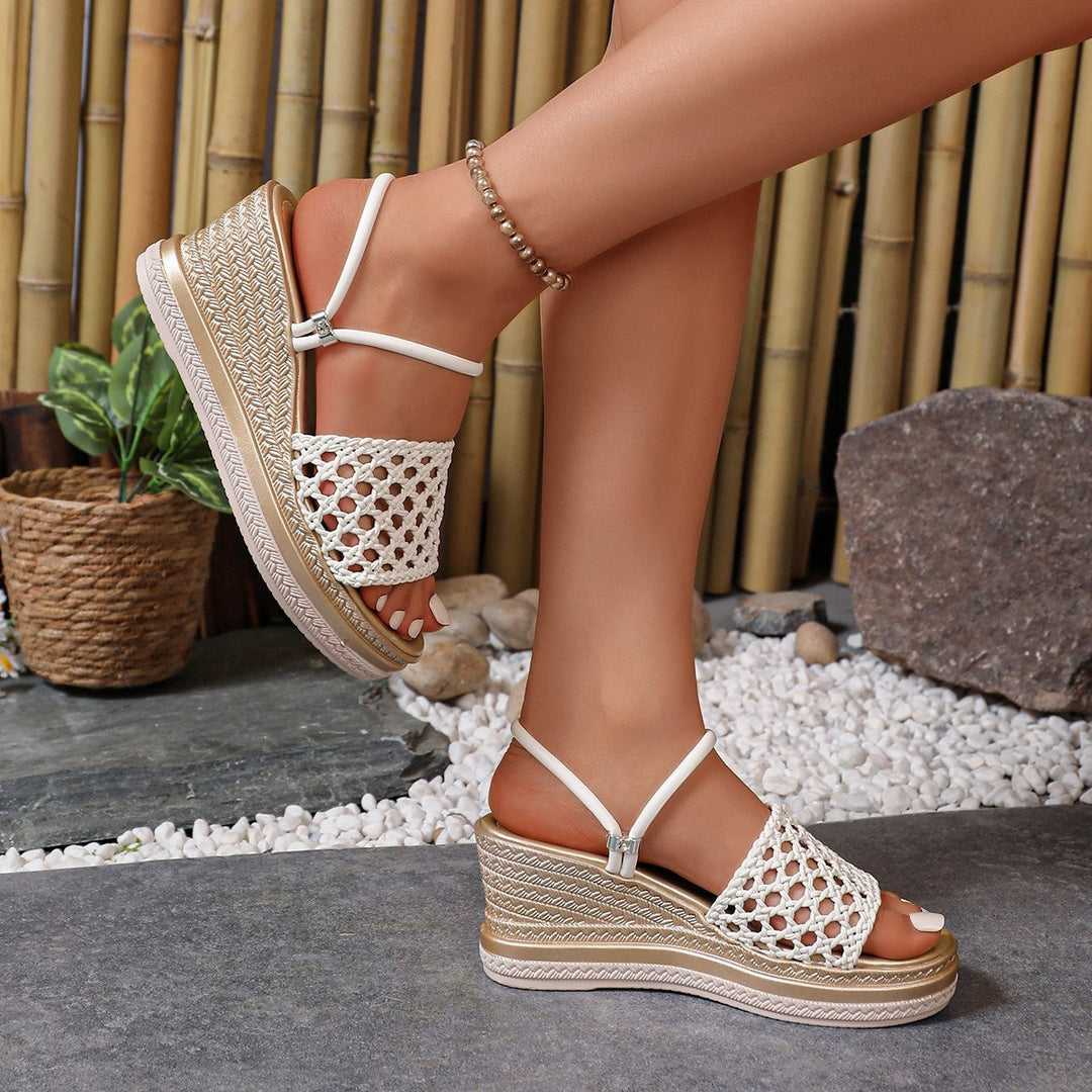 Damen modische Keil-Sandalen mit Netzdesign Drune