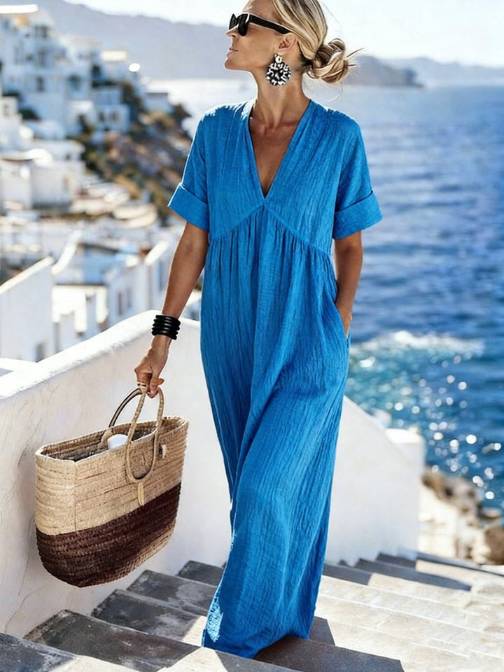 Damen Maxikleid mit lässigem Schnitt und seitlichen Taschen Drune