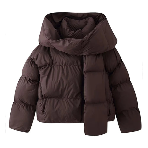 Damen nan wattierte Kurzsteppjacke mit voluminösem Schalkragen und Oversize-Schnitt Drune
