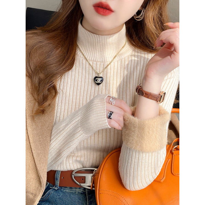 Damen Pullover mit Rollkragen und luxuriösem Flauschsaum Drune
