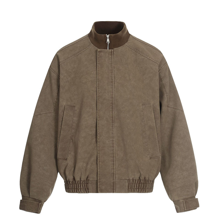 Herren Kurzboxy Blouson aus Cordstoff mit hohem Rippkragen und elastischem Saum Drune