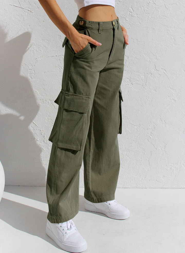 Damen Moderne Cargo-Hose mit funktionalen Seitentaschen und lässigem Schnitt Drune