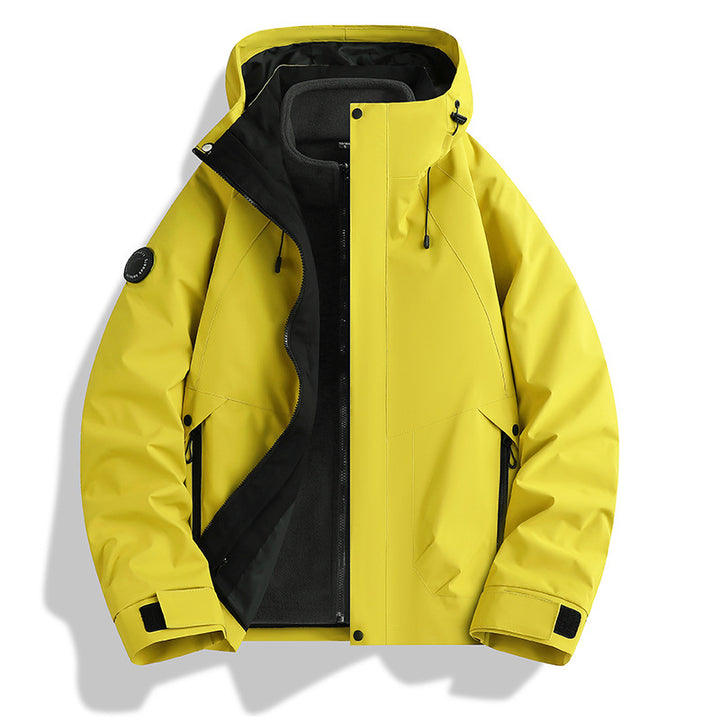 Herren wasserdichte Softshelljacke mit Kapuze und Fleece-Innenfutter Drune