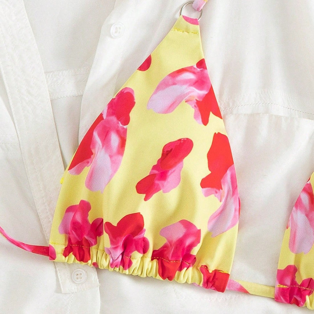 Damen Triangel-Bikini-Set mit floralem Design Drune
