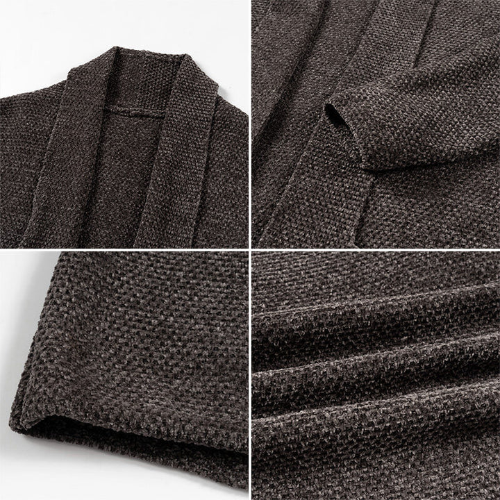 Damen lässige Strickjacke mit offenem Kragen und modernen Details Drune