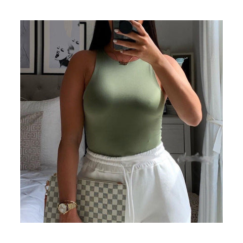 Damen Figurbetontes Tanktop mit breitem Trägerdesign Drune