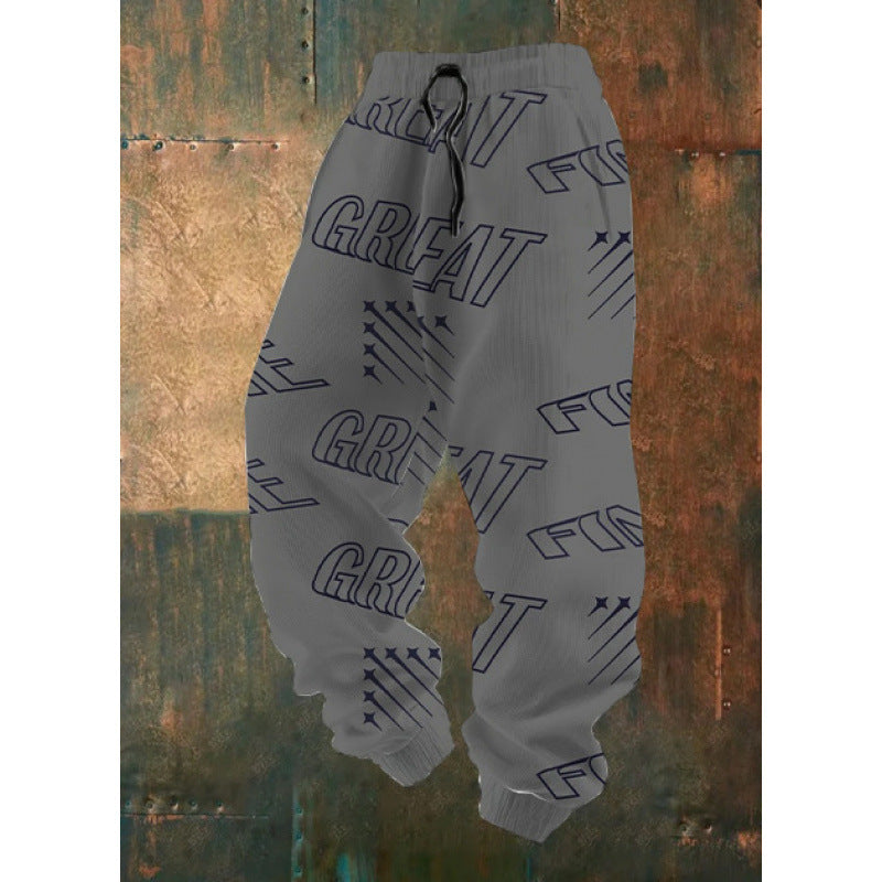 Damen Bequeme Freizeithose mit kreativem Druck Drune
