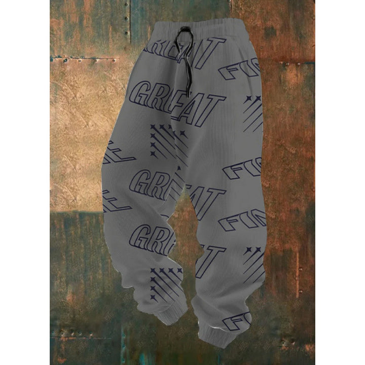 Damen Bequeme Freizeithose mit kreativem Druck Drune
