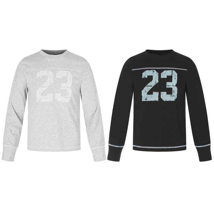 Unisex Langarm-Sweatshirt mit Rundhalsausschnitt, melierter Baumwollmischung und dezenter Zahlendruck Drune