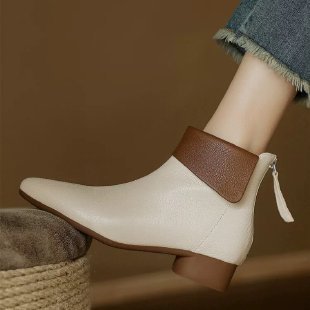 Damen Elegante Stiefeletten mit flexiblem Kragen Drune