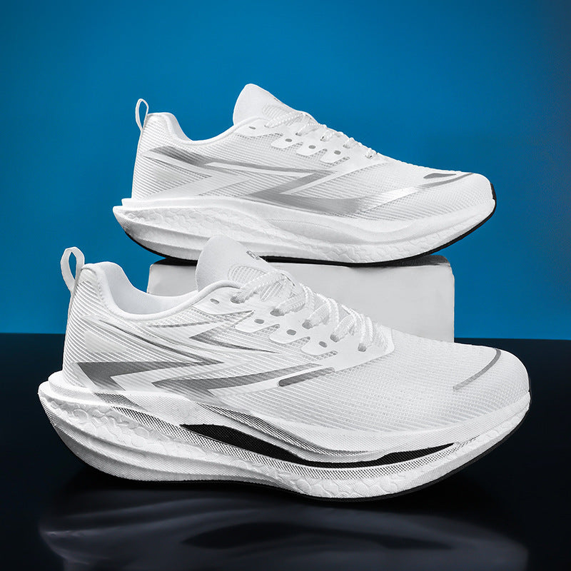 Unisex gepolsterte Straßenlaufschuhe mit rocker-Zwischensohle, energierückführender Dämpfung und atmungsaktivem Mesh-Upper Drune