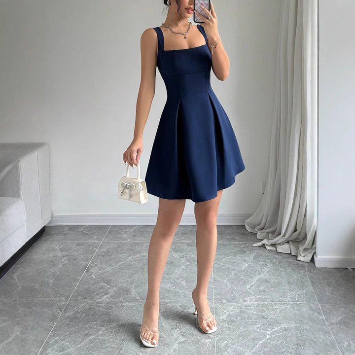 Damen Ballkleid mit quadratischem Ausschnitt und schwingendem Rock Drune
