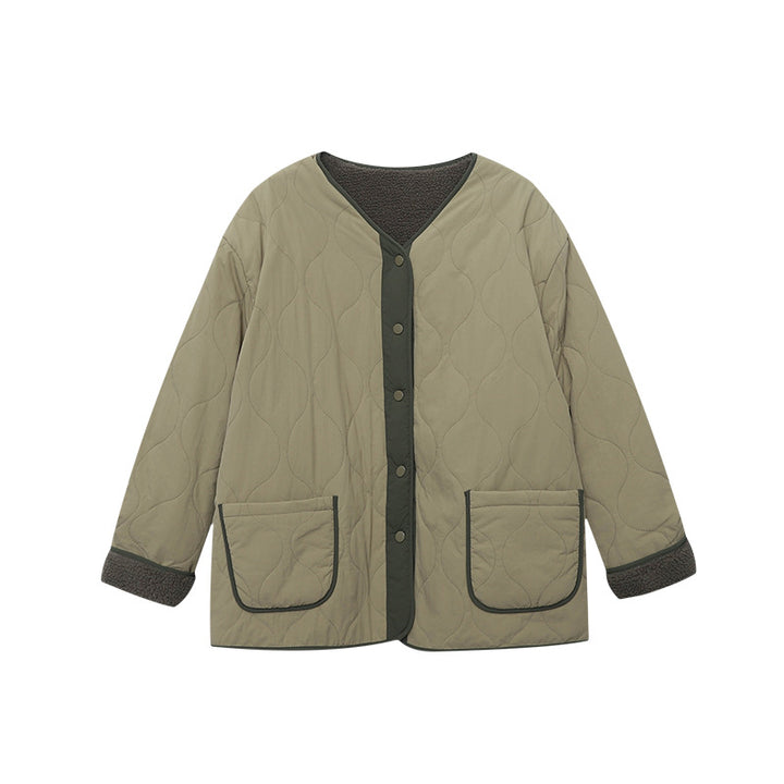 Damen gesteppte Übergangsjacke mit asymmetrischen Details und weichem Innenmaterial Drune