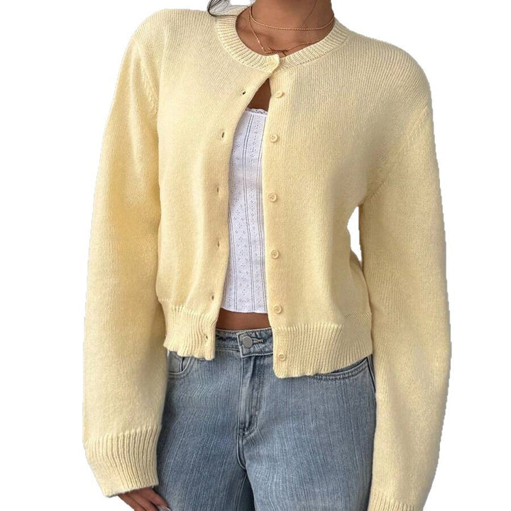 Damen Strickjacke mit feiner Textur und eleganter Knopfleiste Drune