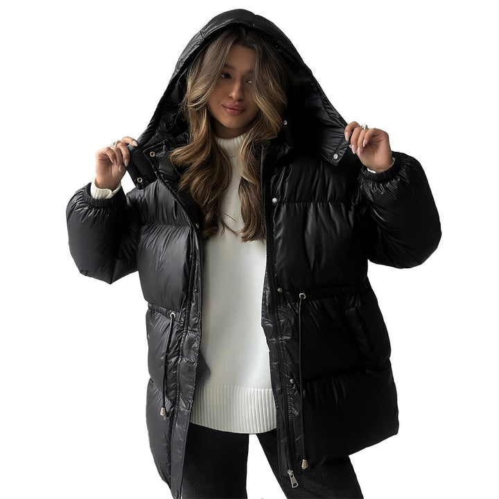 Damen Steppjacke mit verstellbarem Bund und Kapuze Drune