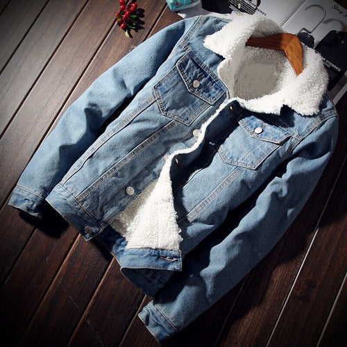 Damen Lässige Denimjacke mit Fleece-Futter Drune