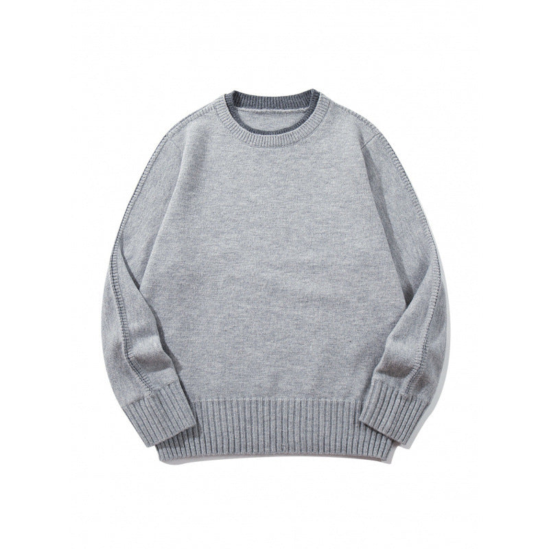 Unisex Weicher Mélange-Rundhalspullover aus Bio-Baumwollmix mit Boxy‑Fit und breiten Rippbündchen Drune