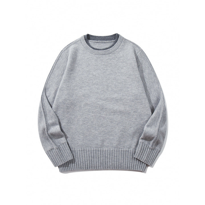 Unisex Weicher Mélange-Rundhalspullover aus Bio-Baumwollmix mit Boxy‑Fit und breiten Rippbündchen Drune