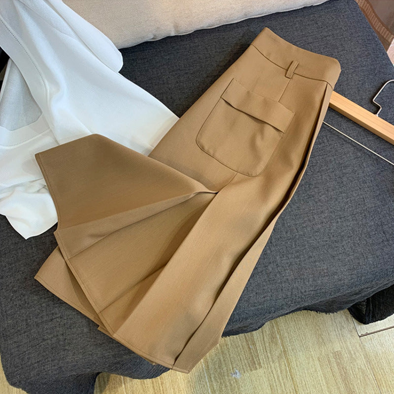 Damen Eleganter Midirock mit praktischen Taschen Drune