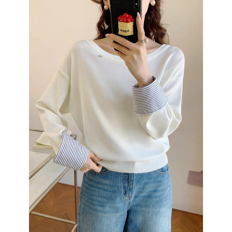 Damen lässiger Pullover mit abnehmbarem Innenarm Drune
