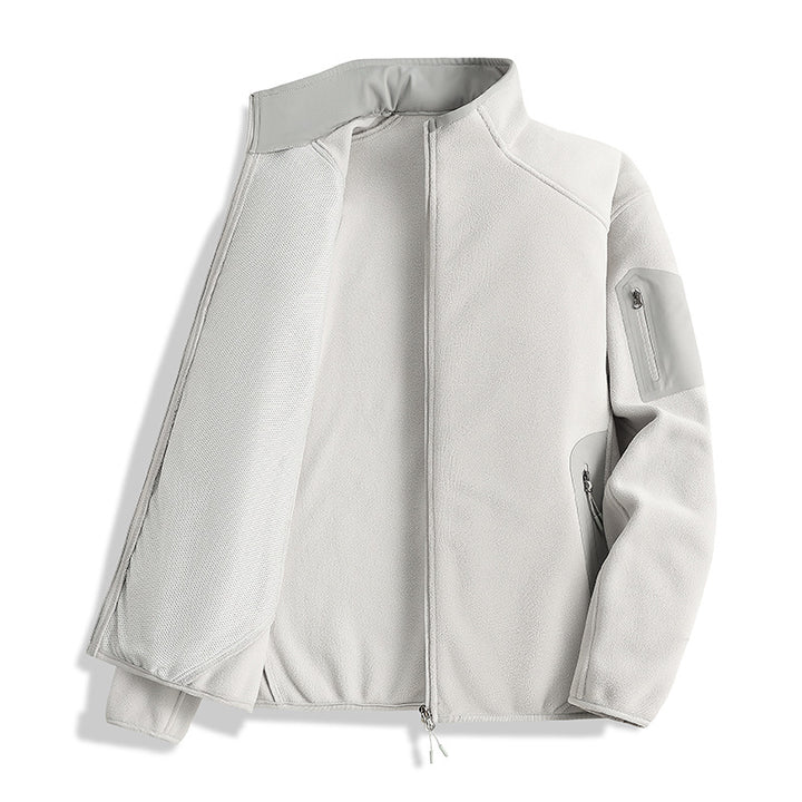 Herren Fleecejacke mit Stehkragen und Softshell-Einsätzen Drune