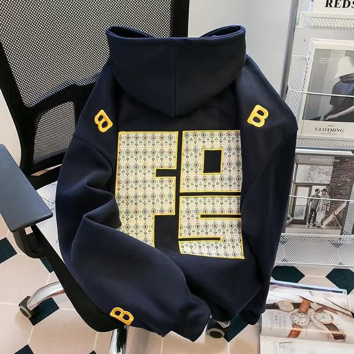 Unisex Urbaner Kapuzenpullover mit großem Druck Drune