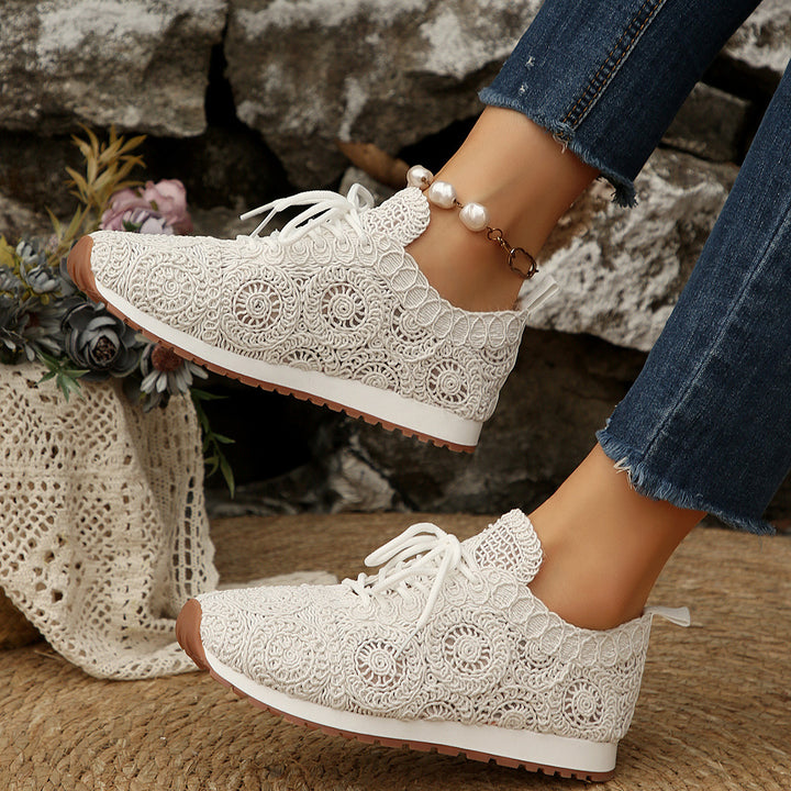 Damen  gestrickte Slip-On Plateau-Sneaker mit atmungsaktivem Obermaterial und gepolstertem Komfortfußbett Drune