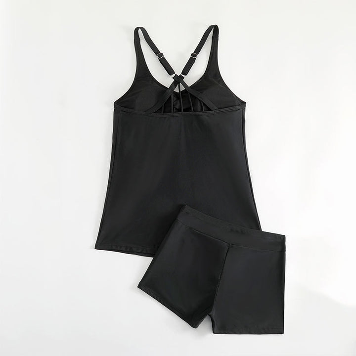 Damen Sportliches Tankini-Set mit verstellbaren Trägern und figurformendem Schnitt Drune