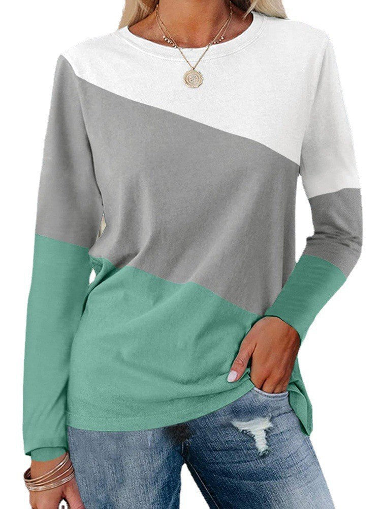 Damen Langärmeliges Oversize-Sweatshirt mit abstraktem Aquarell-Mosaikprint Drune
