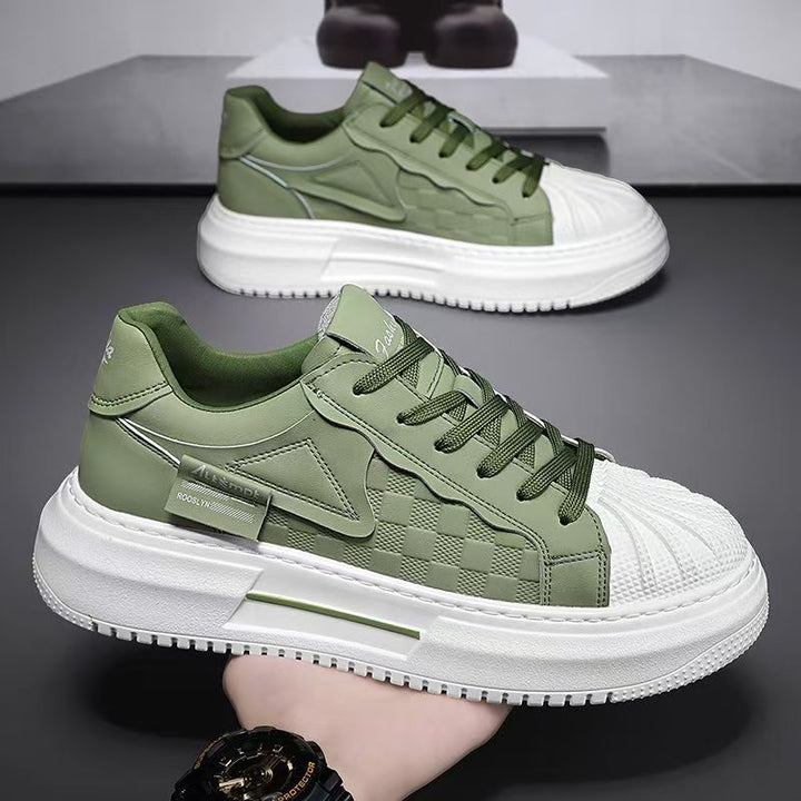 Damen modische Plattform Sneakers mit trendigem Karomuster und bequemer Dämpfung Drune