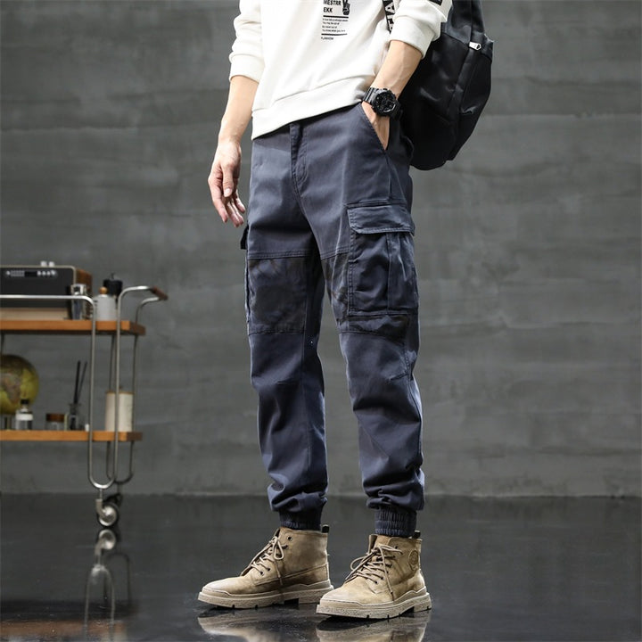 Herren Cargo-Jogginghose mit Camouflage-Knieeinsatz & elastischen Bündchen Drune