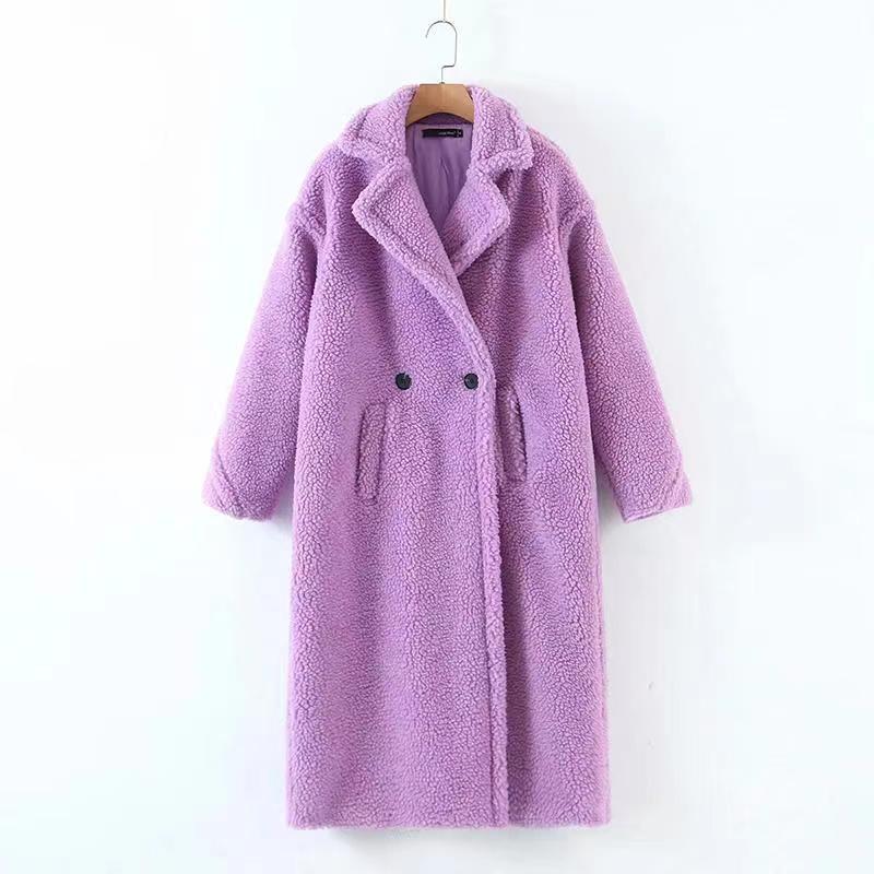 Drune | Langer Übergroß Schnitt Weiches Teddy Fleece Reverskragen Warm Und Bequem