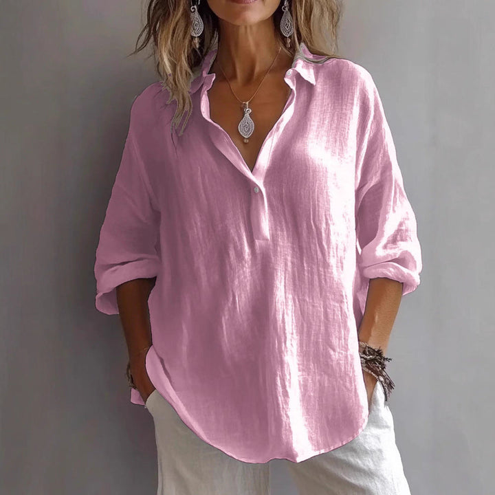 Damen Leichte Leinenbluse Drune