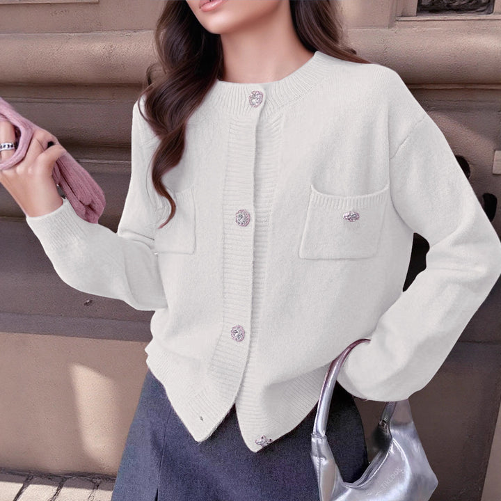 Damen Strickjacke mit eleganten Knopfdetails und praktischen Taschen Drune
