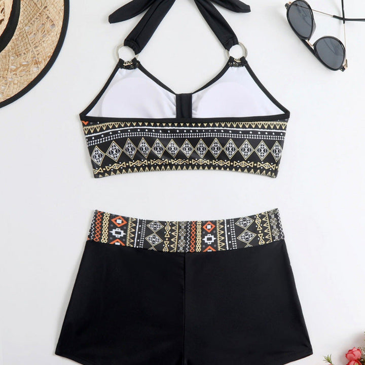 Damen High-Waist Bikini-Set mit modischem Oberteil und verstellbarem Bund Drune