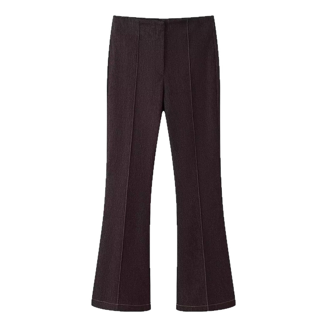 Damen Highwaist-Schlaghose mit Bügelfalte und leichtem Stretch Drune